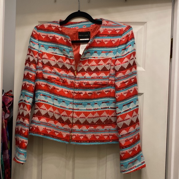 Rena Lange striped evening jacket | size 8 - Picture 3 of 7
